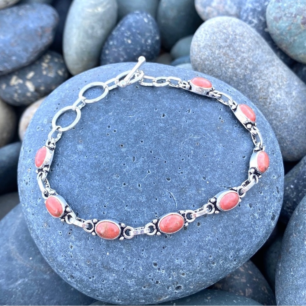 Sundance orange copper turquoise bracelet STERLING SILVER gemstone birthstone